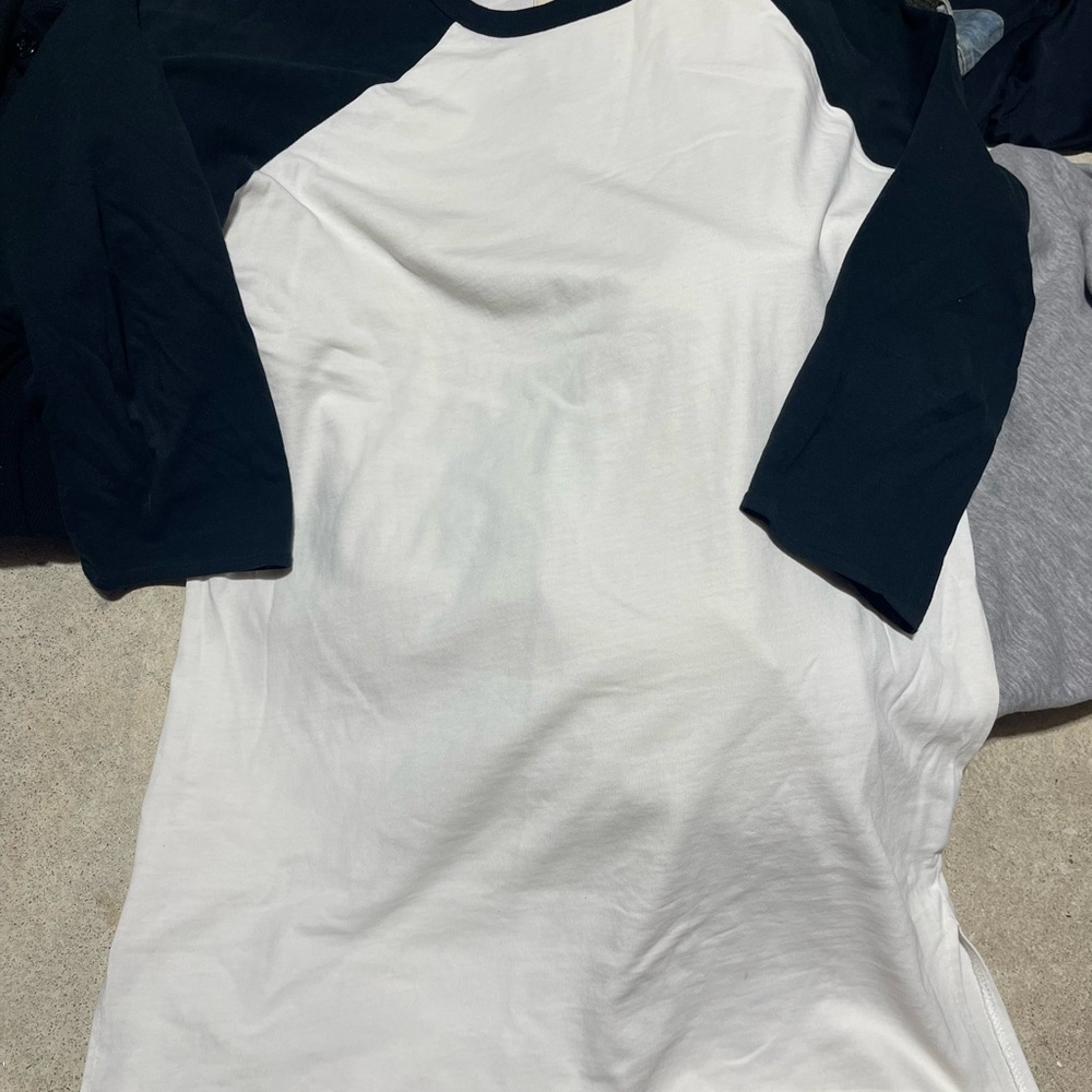 Fear of God White and Black baseball Sleeve Raglan Tee